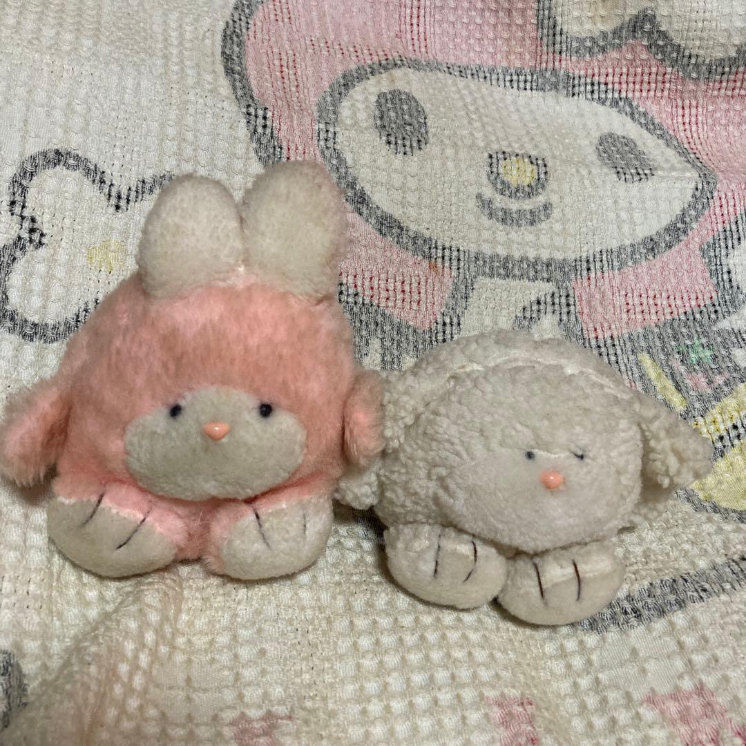 昭和レトロ　ヴィンテージ 学習研究社　学研　ウサギ＆ヒツジ　ぬいぐるみ　中古品