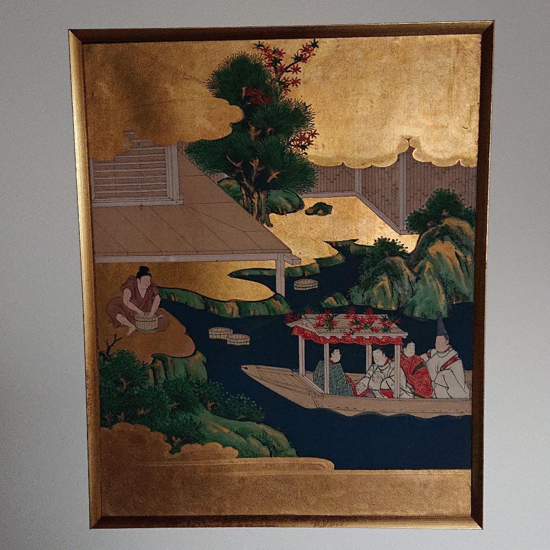 源氏色紙絵  肉筆 金箔    土佐派      江戸初期