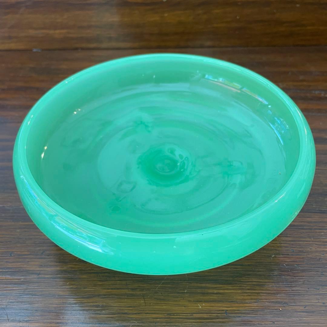 30s〜40s 翡翠ジェダイ3本脚皿　アメリカンアンティークUSAヴィンテージ