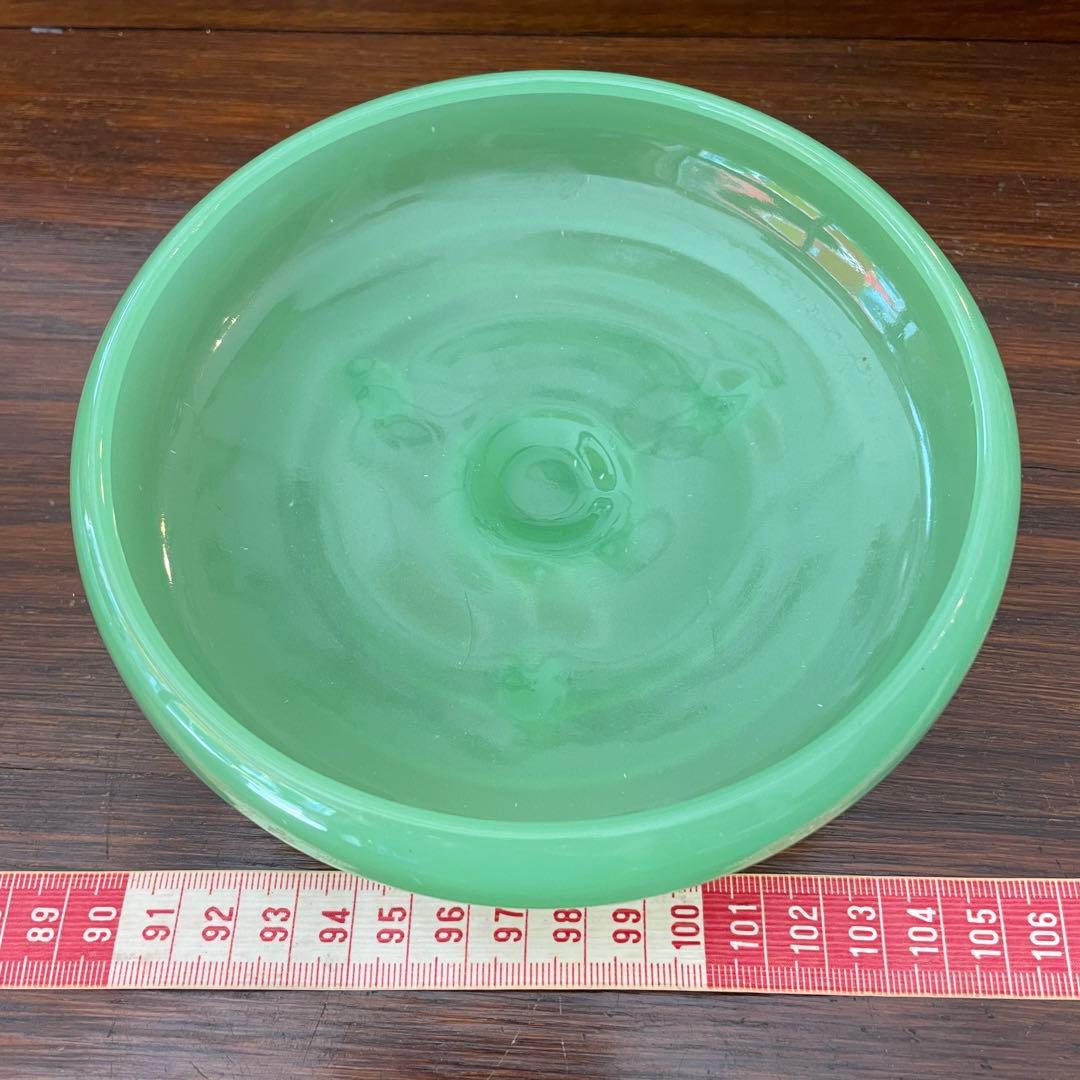 30s〜40s 翡翠ジェダイ3本脚皿　アメリカンアンティークUSAヴィンテージ