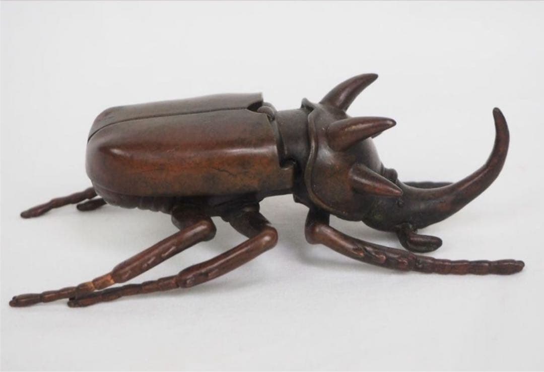 送料無料　リアルな銅製カブトムシ　10.5ｃｍ　置物