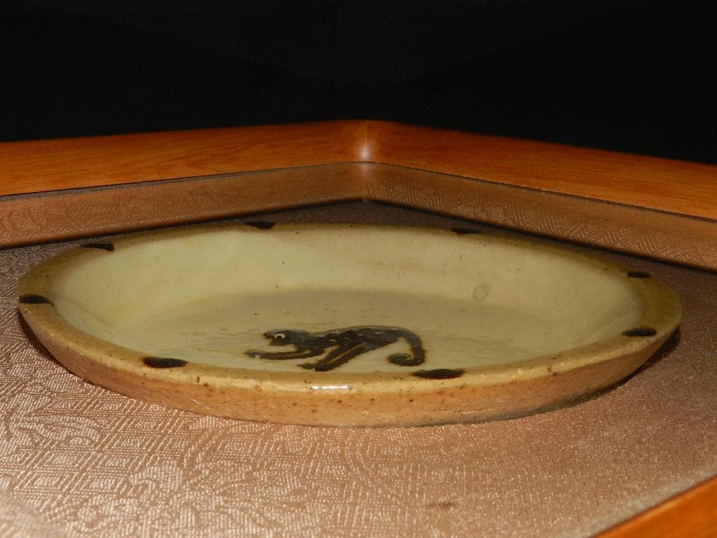 K91 人気作家 舩木研兒 陶板『 猿 』民藝 額装 壁掛 真作保証