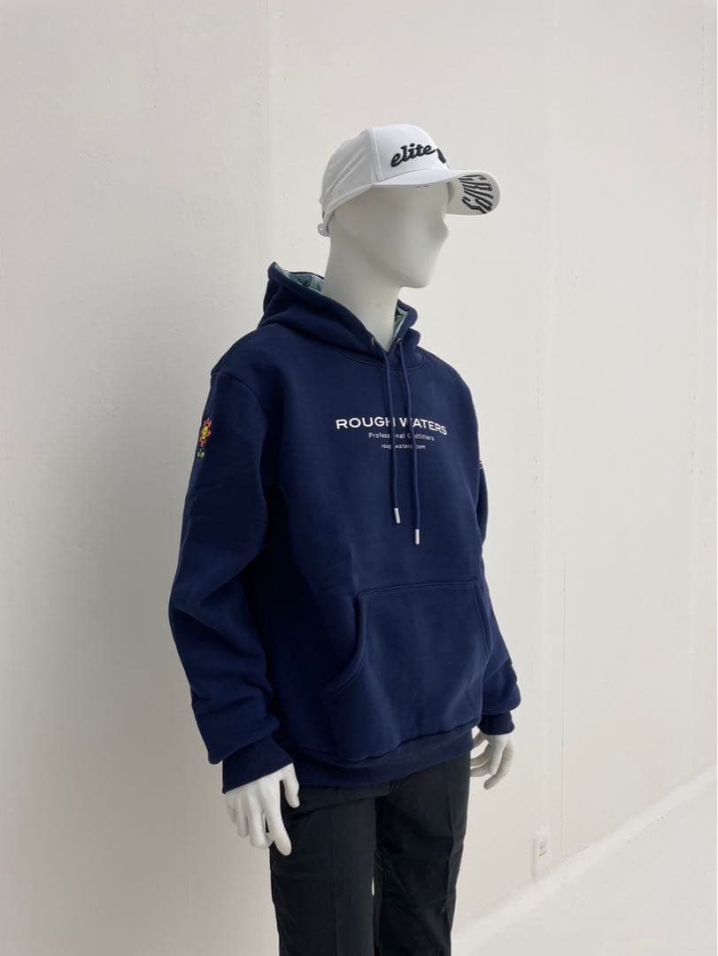 エリートグリップ　ROUGH WATERS フード付パーカー ネイビー　LL