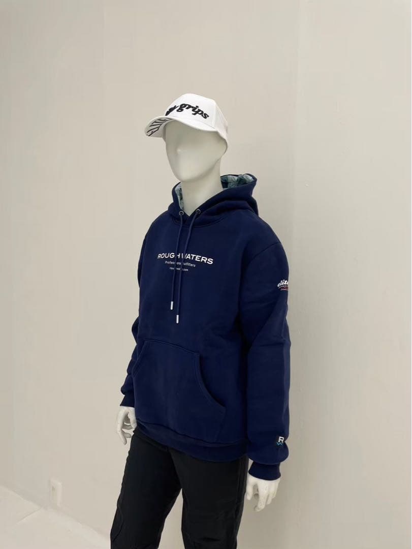 エリートグリップ　ROUGH WATERS フード付パーカー ネイビー　LL