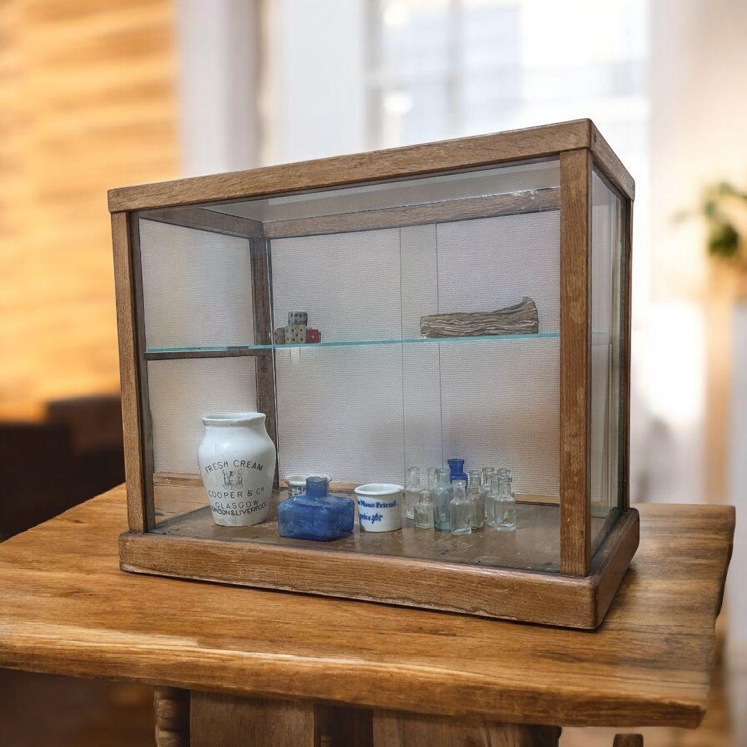 昭和レトロ　アンティーク　コレクションケース　ディスプレイケース　ガラスケース
