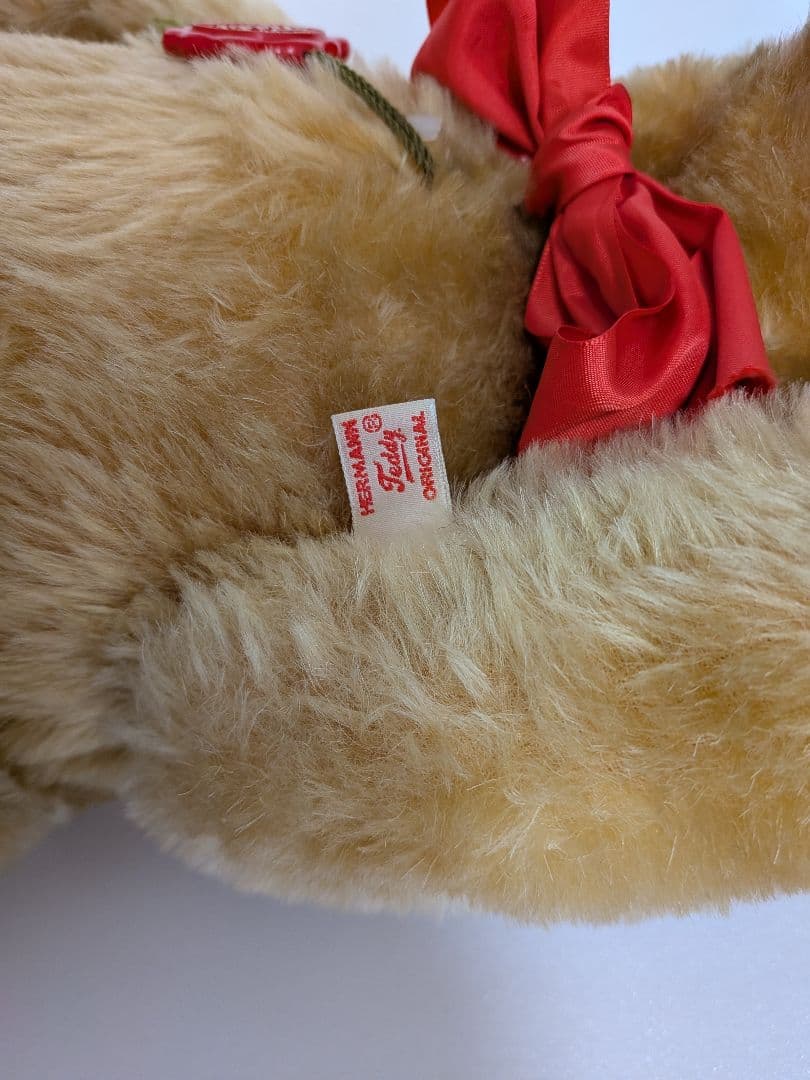 HＥRMANN テディベア 赤いリボン付き、2体