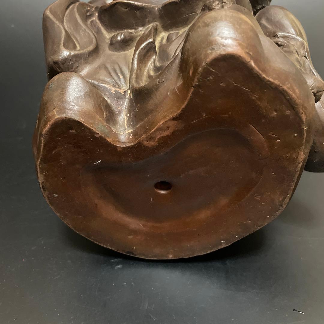 時代物　備前焼　特大　布袋様　友敬作　七福神