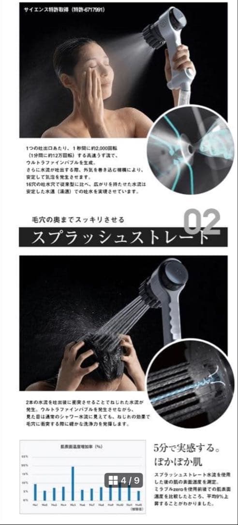 【新品未使用】ミラブルzero シャワーヘッド ウルトラファインミスト