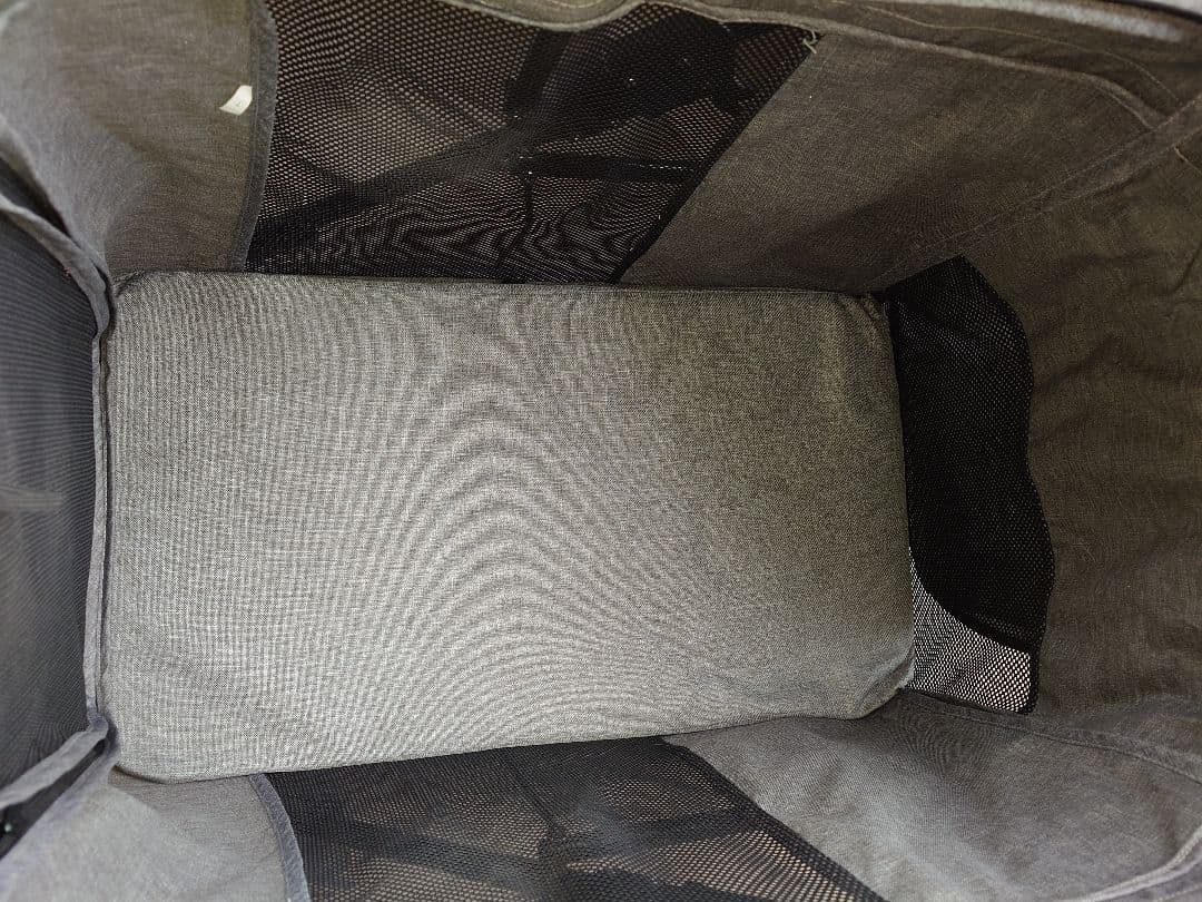 ペットカート グレー スチールフレーム　中型犬用　 折りたたみ式　耐荷重30kg