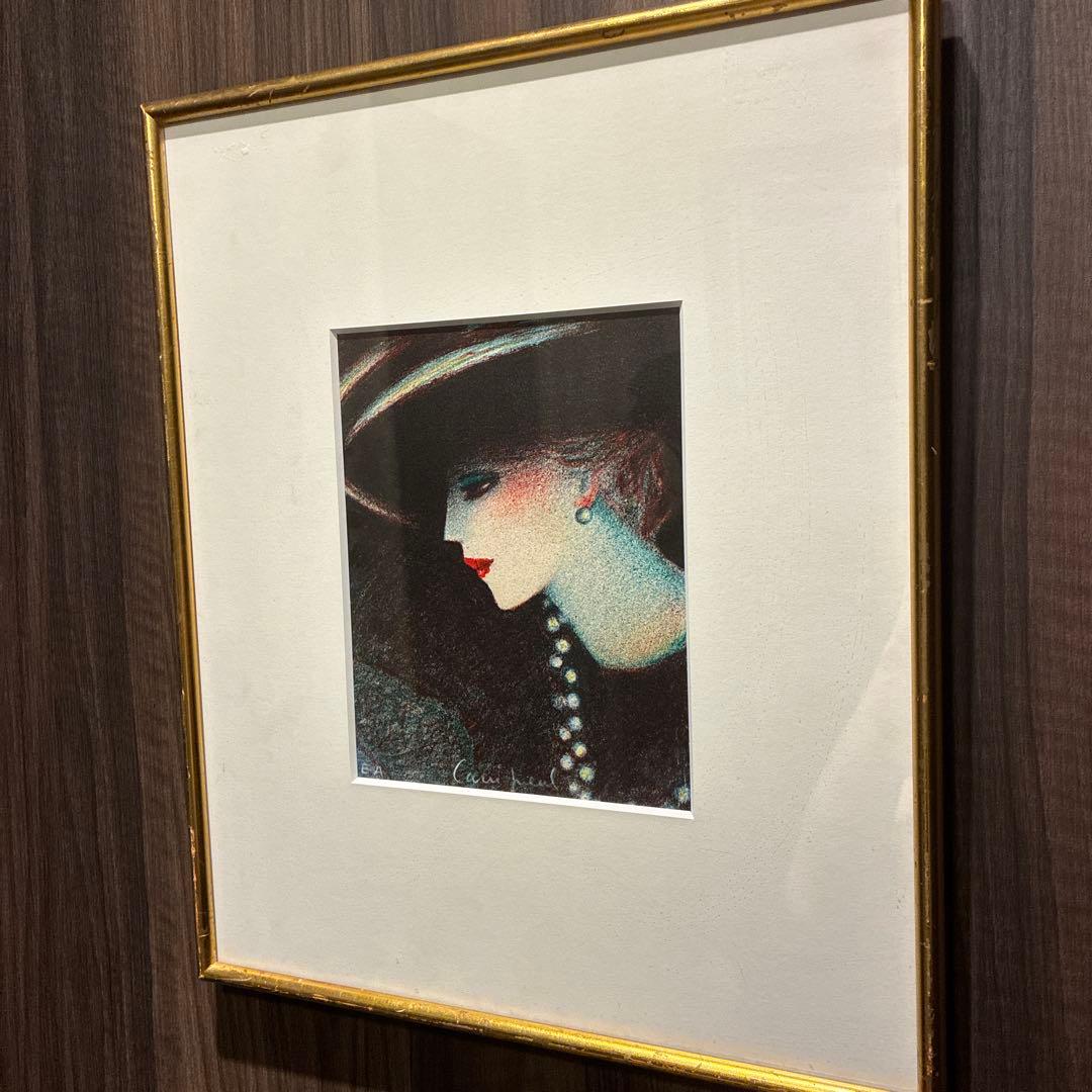 カシニョール直筆サイン リトグラフ 額装 E.A. バルバラ