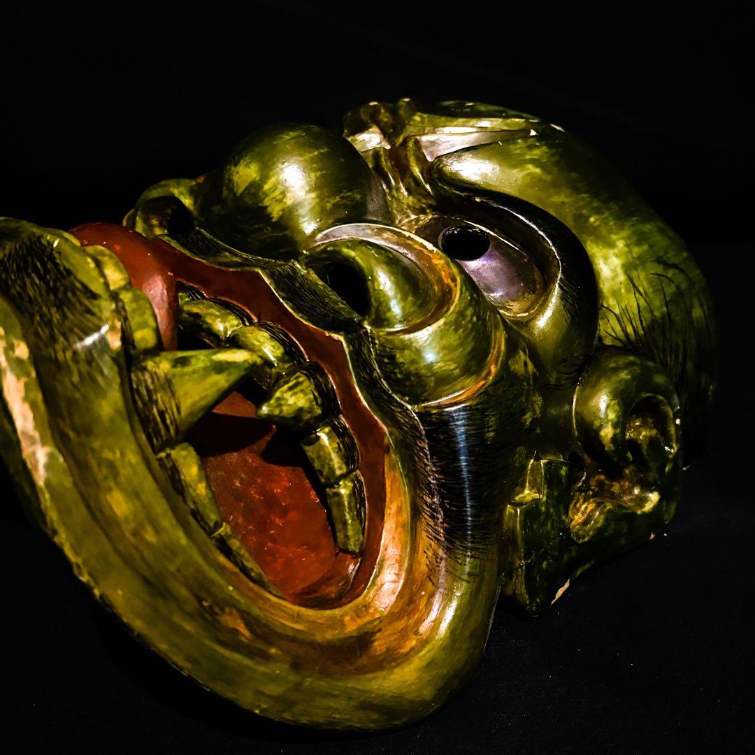 お面　能面　鬼　骨董　ビンテージ　魔除け　Japan