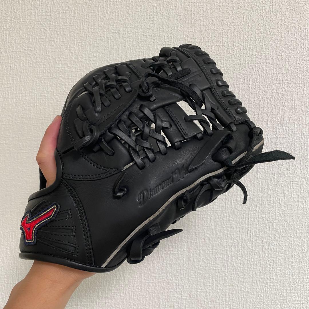 【MIZUNO】ミズノ　軟式グローブ　黒　美品　即戦力
