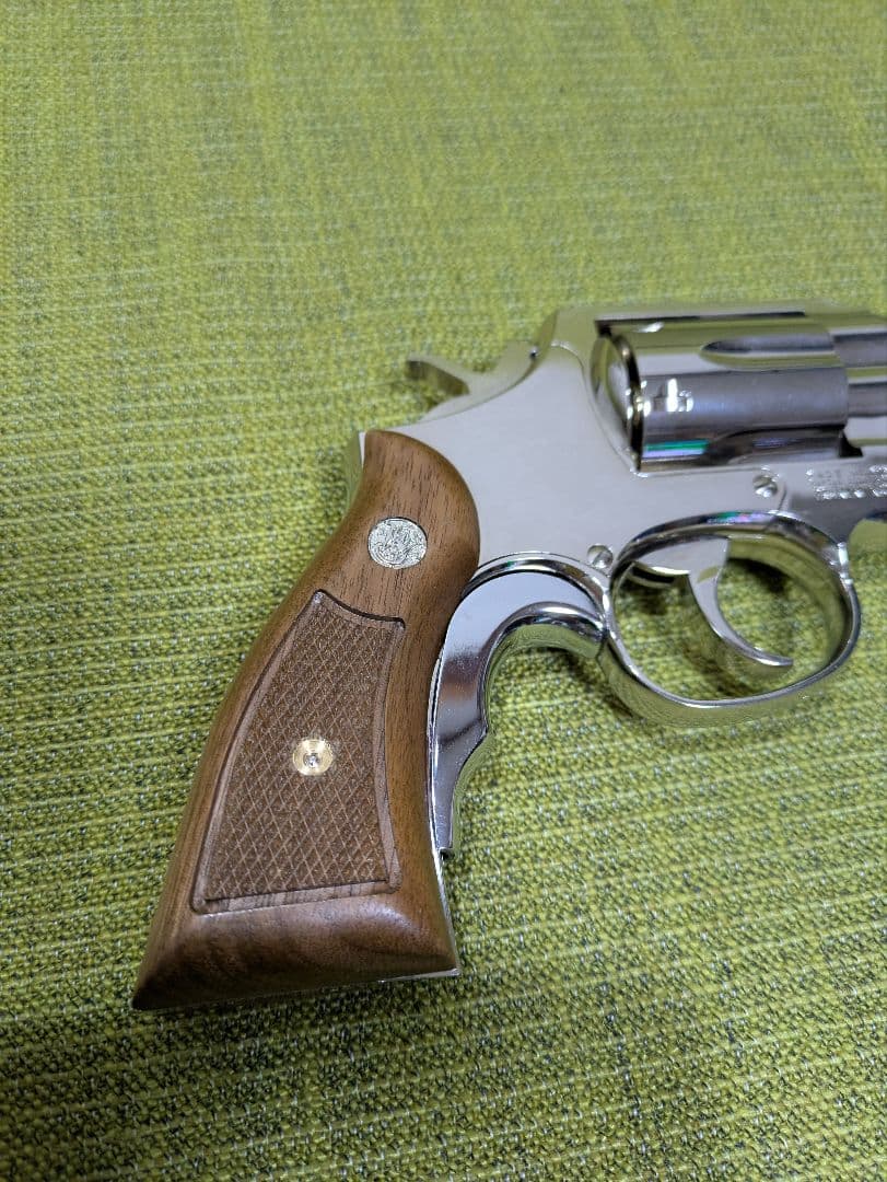 (木グリ)　タナカワークス　S&W M10 ミリポリ　ニッケルフィニッシュ