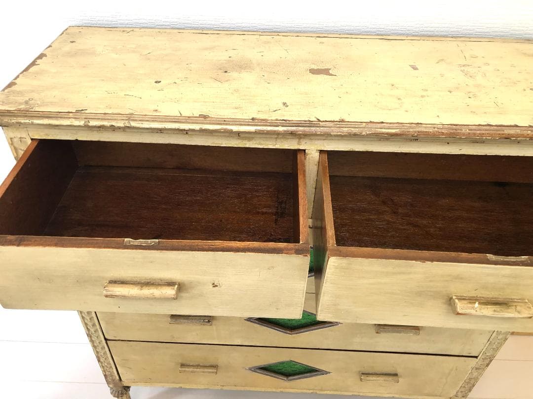 【フランス アンティーク家具】シャビーシック アンティークチェスト キャビネット