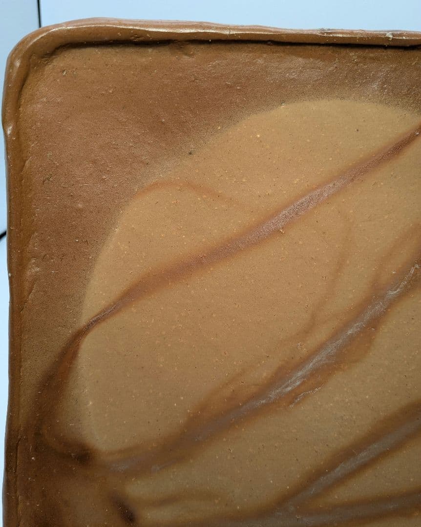 伊勢崎紳 備前焼 角皿 共箱共布栞 食器 緋襷 中皿 盛り皿 四方皿 和食器