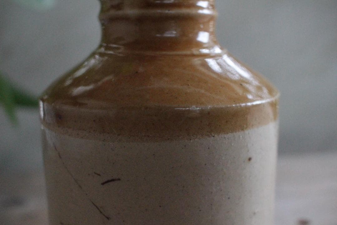 Lサイズ/イギリス陶器ストーンウェアボトル/アンティーク・ヴィンテージ