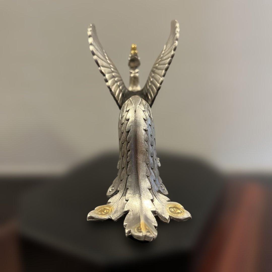 純銀製　鳳凰彫刻　木製ケース付き　共箱　送料無料