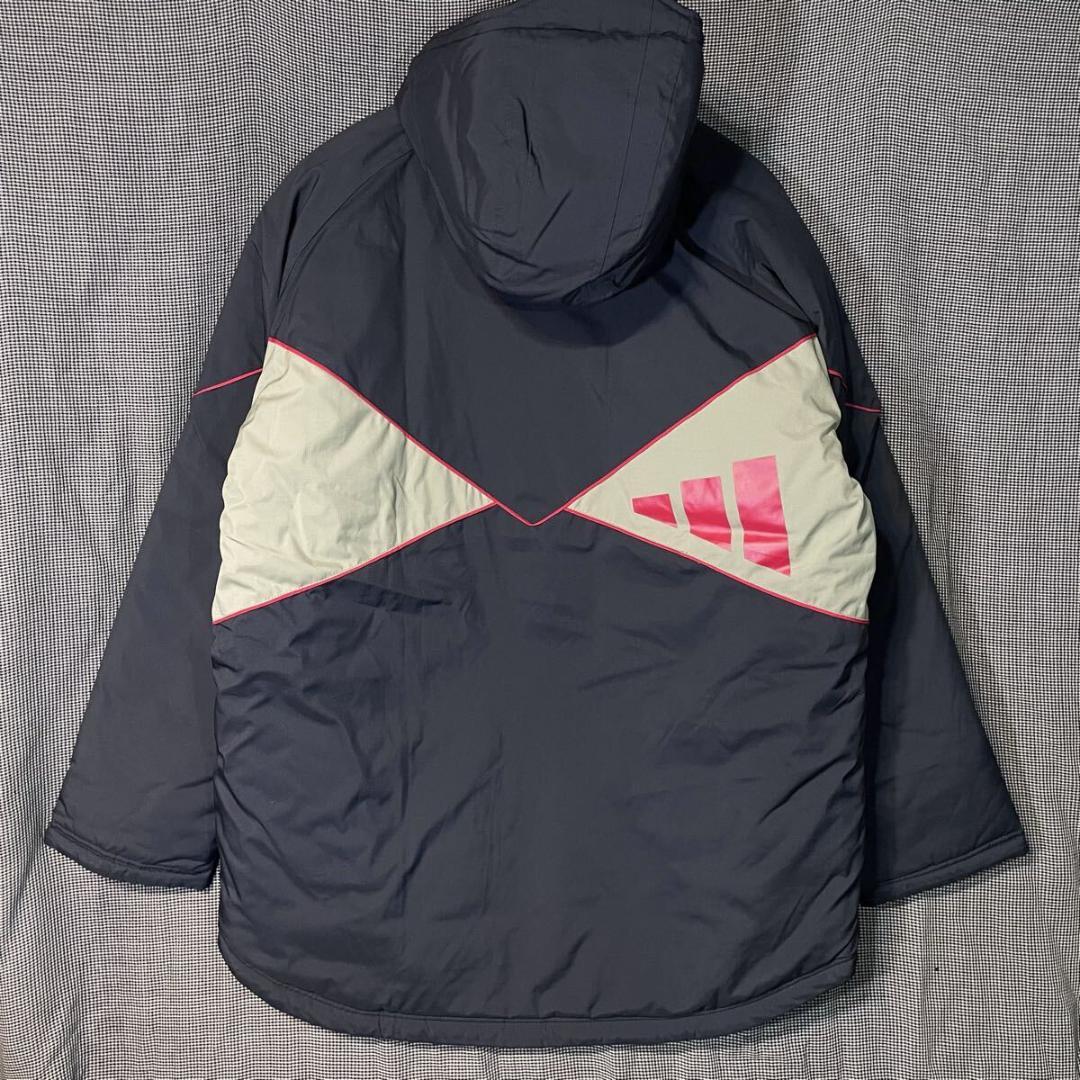 00s adidas パフォーマンスロゴ 刺繍 中綿 ベンチコート アディダス