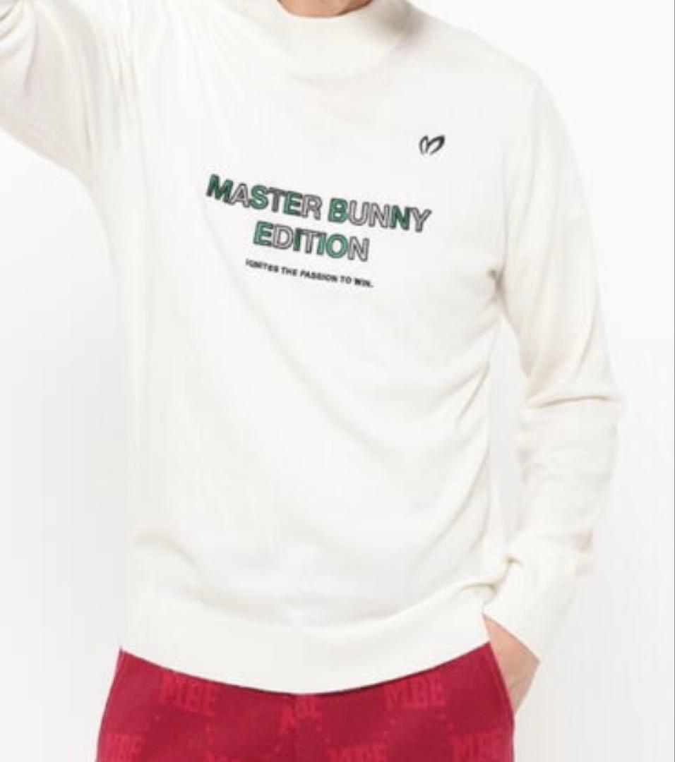 新品 パーリーゲイツ マスターバニー カシミヤ混 タートルネックニット(5)L白