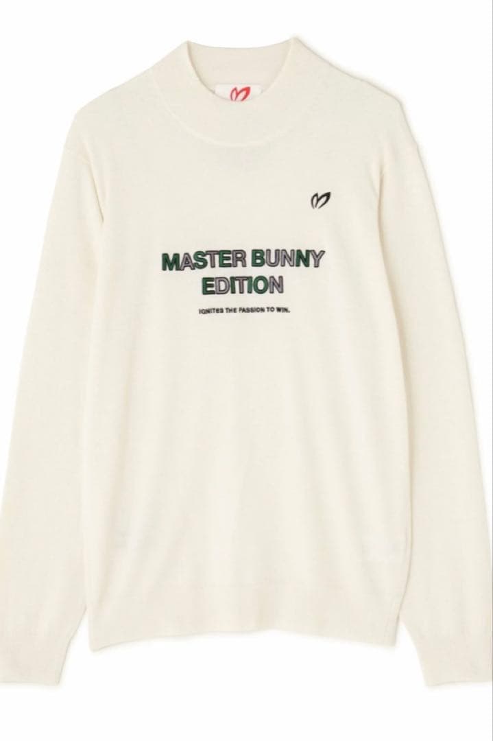 新品 パーリーゲイツ マスターバニー カシミヤ混 タートルネックニット(5)L白