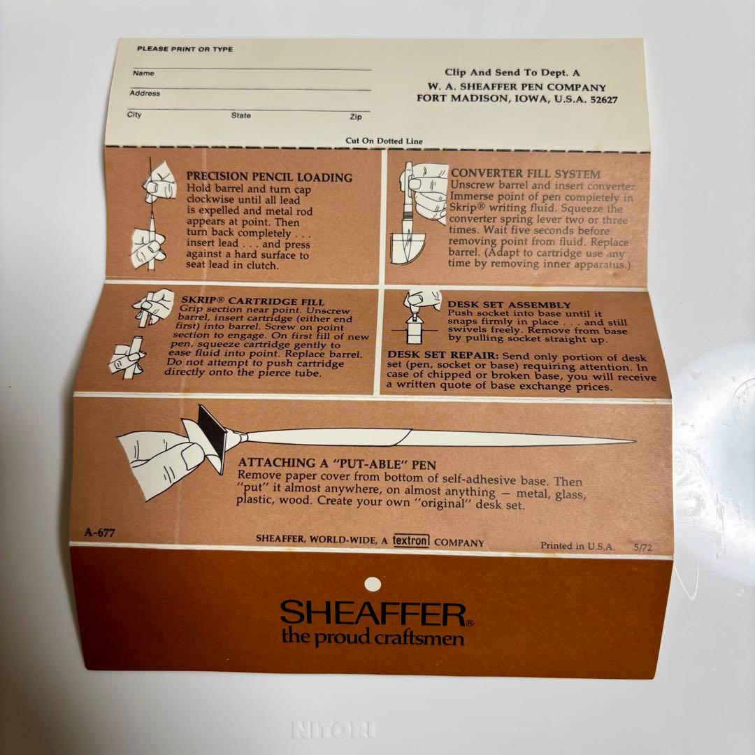 【希少・当時物】シェーファー タルガ スリム 万年筆 専用コンバーター・ケース付