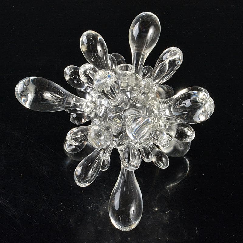 ガラス工芸　ガラス作家　間宮香織作　フラワーベース　V　R6829