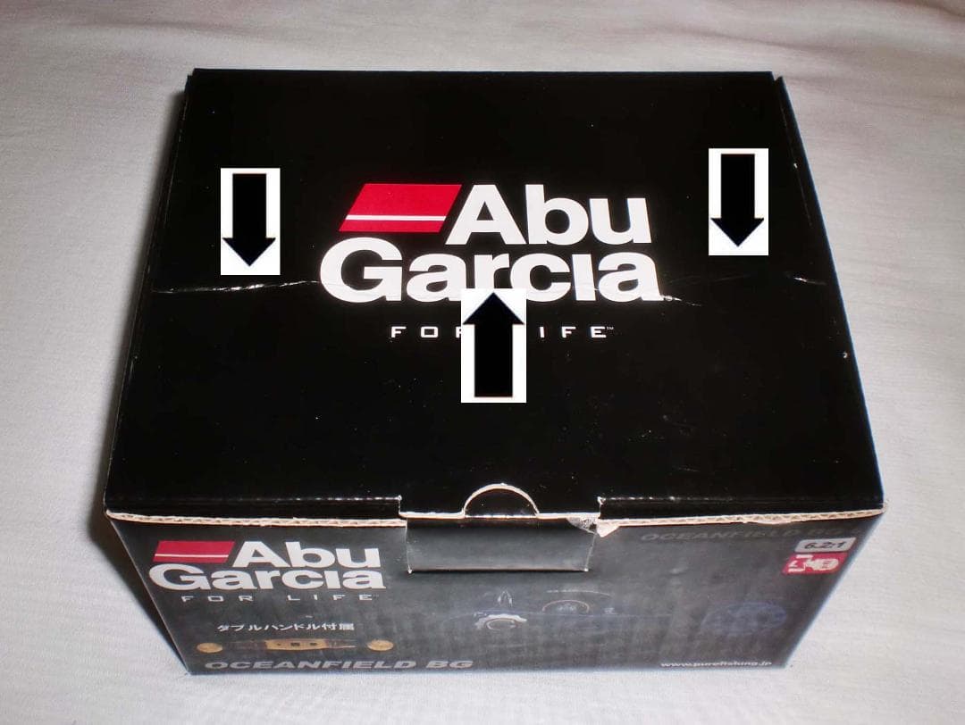 Ａｂｕ　オーシャンフィールドＢＧ＜左巻＞スペアハンドル付　新品（※箱折り目有り）