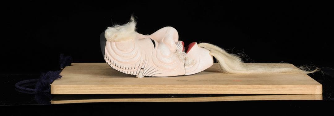 能面師 早川亜美 作 能面「翁」白式尉 狂言 能楽 小面 在銘 共板付 壁掛