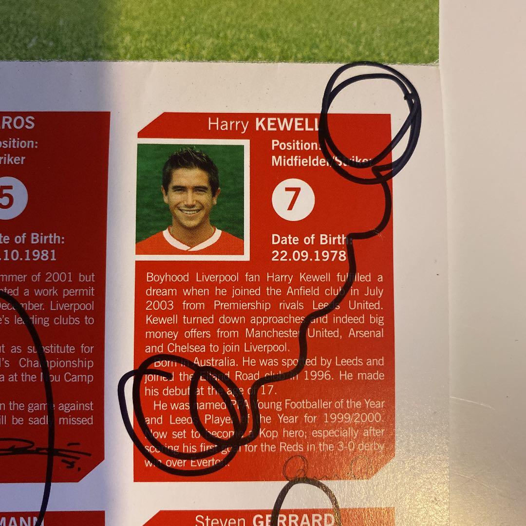 リヴァプール　03-04 直筆サイン入り ポスター　証明書付　LIVERPOOL