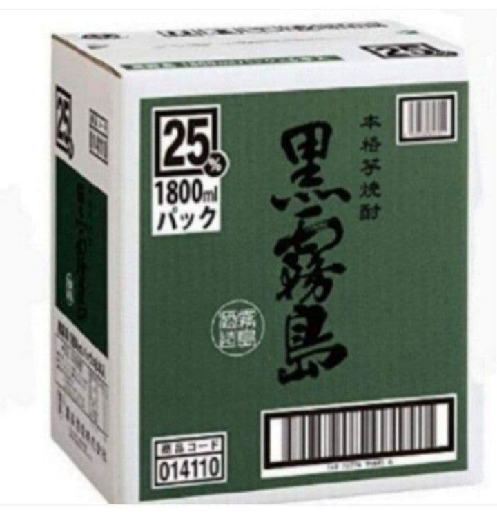1300 黒霧島 芋 25度1.8Lパック 1ケ一ス( 6本入)