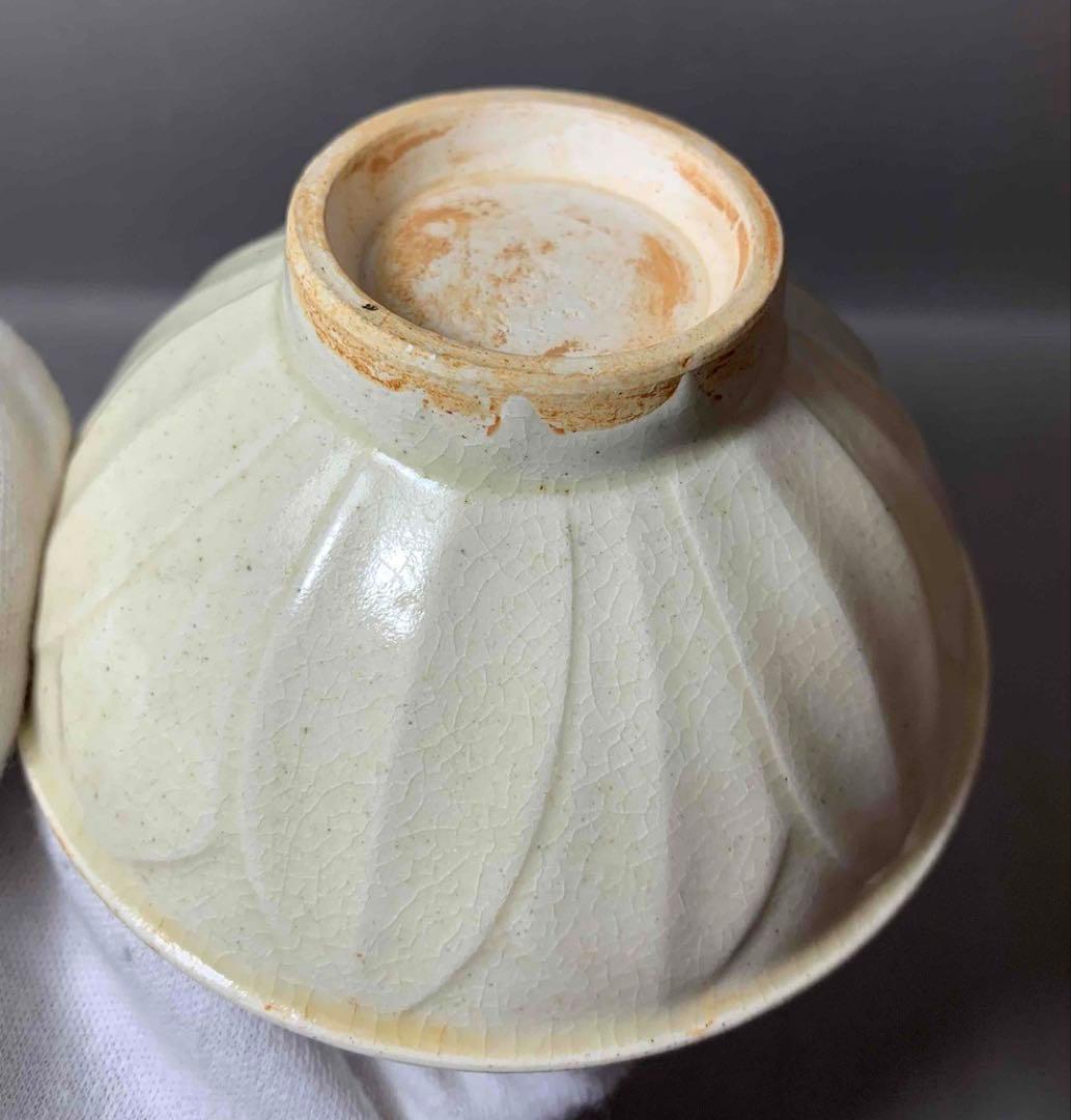 中国 無地蓮弁碗　f2250220