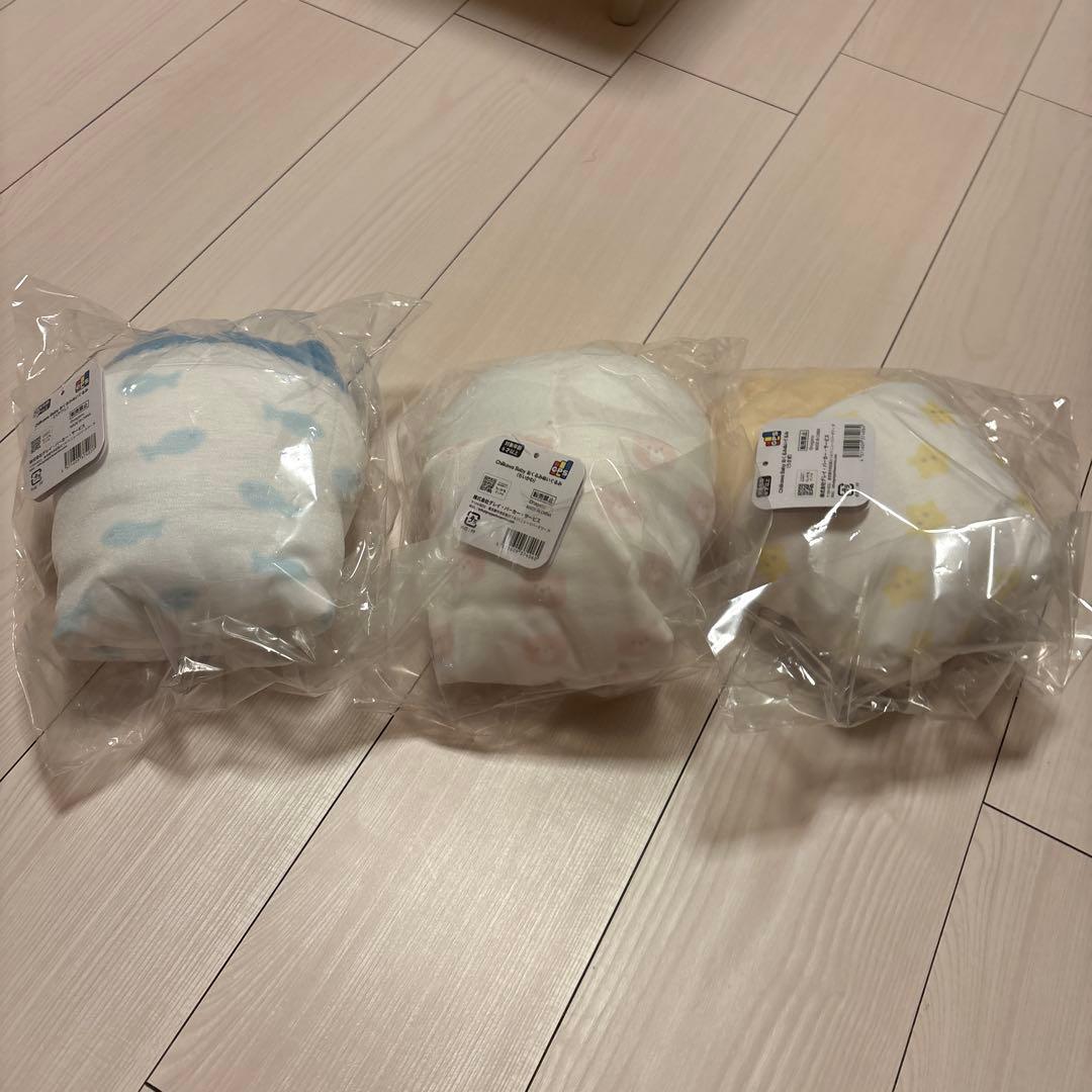 新品未使用　ちいかわベビー　おくるみぬいぐるみ ハチワレ　ちいかわ　うさぎ　3点