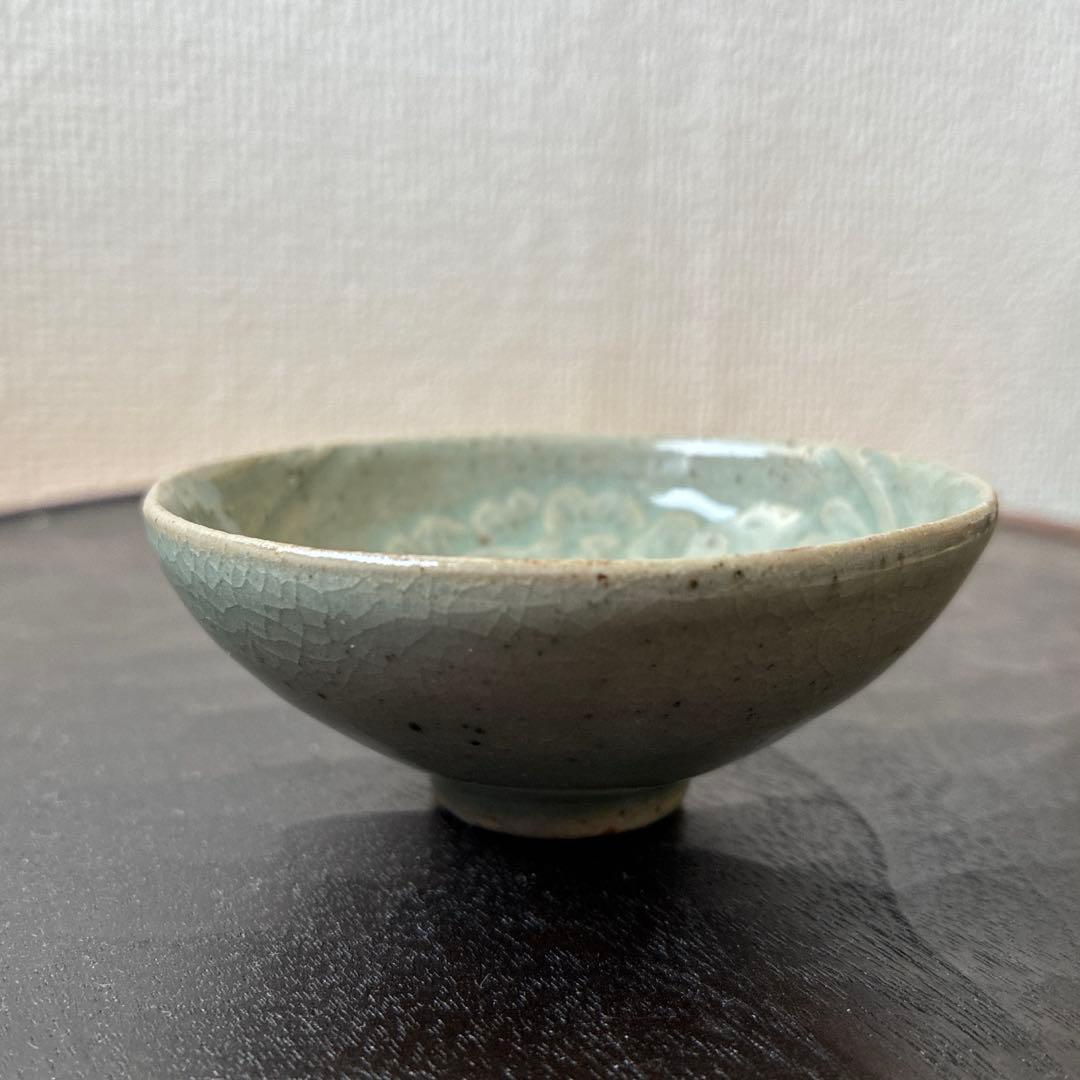 古松淳志 青磁陽刻盃 酒器