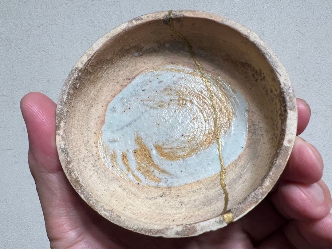 安南 染付 尾長鳥文様 吉祥紋 香合 金直し 骨董 古美術