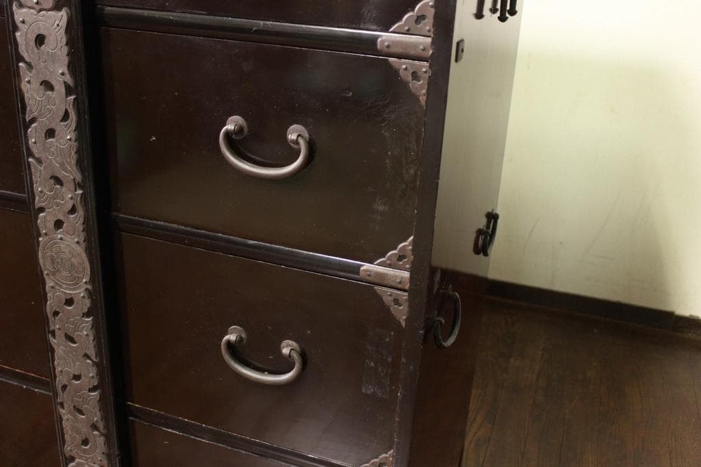 総桐！前棒付きの時代箪笥！古布/サイドボード/古民藝/和家具/古道具