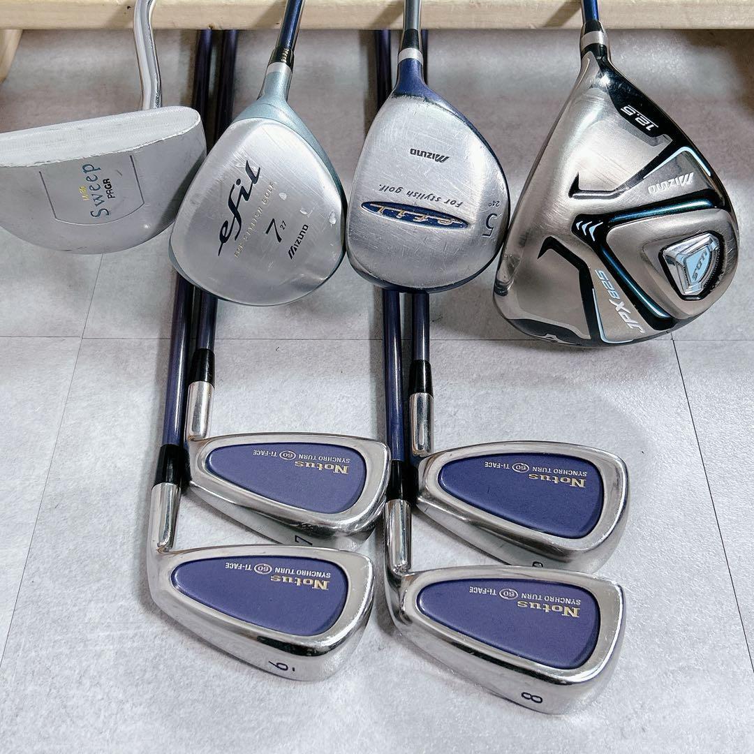 X800 ミズノ 他 レディース ゴルフ クラブ セット 9点 マンシングウェア