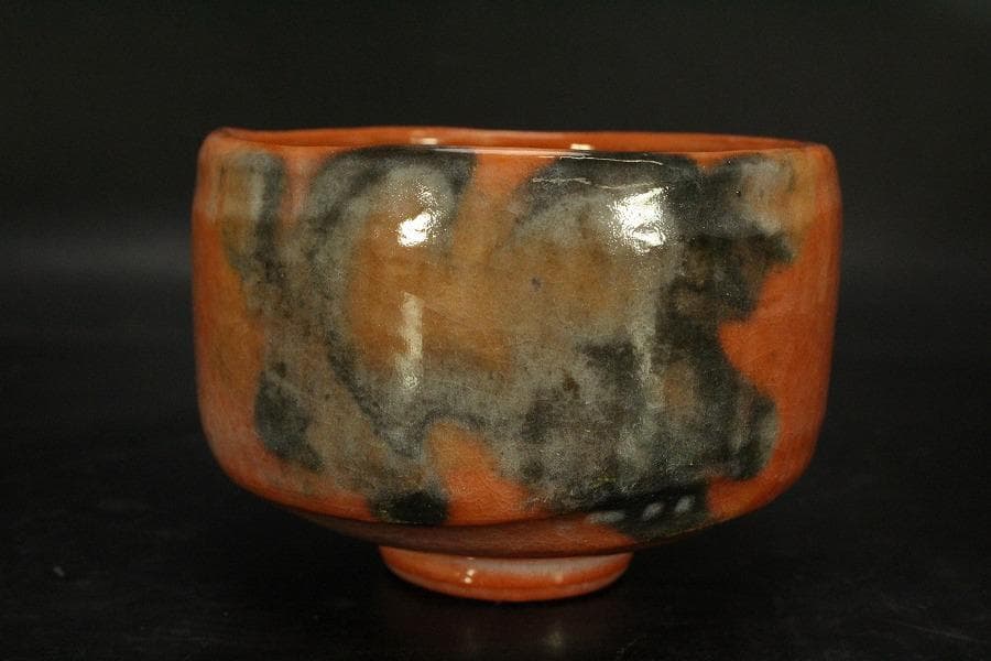 茶道具 楽焼 赤茶碗 昭楽造 栞 共布 共箱 未使用(メ1805)