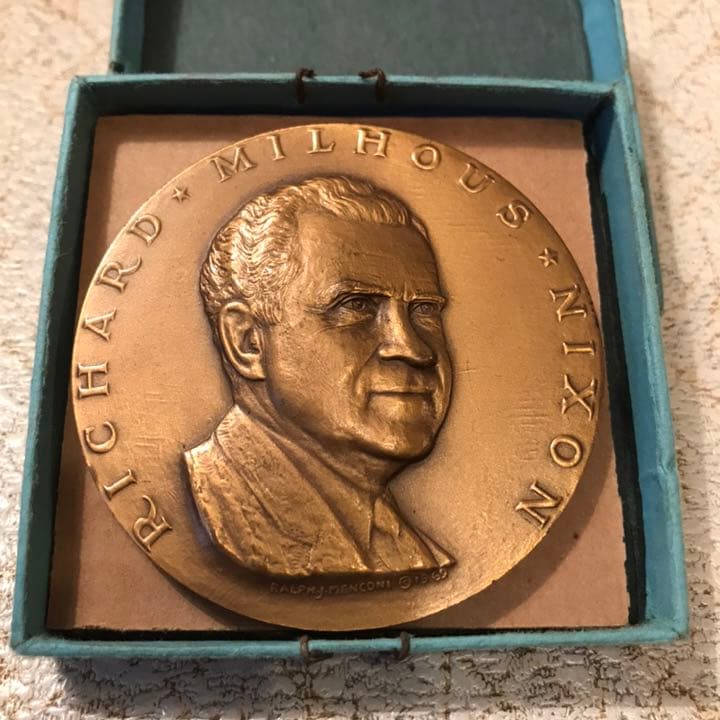 USAヴィンテージ60’s ニクソン大統領 箱付きブロンズ記念メダル アメリカ