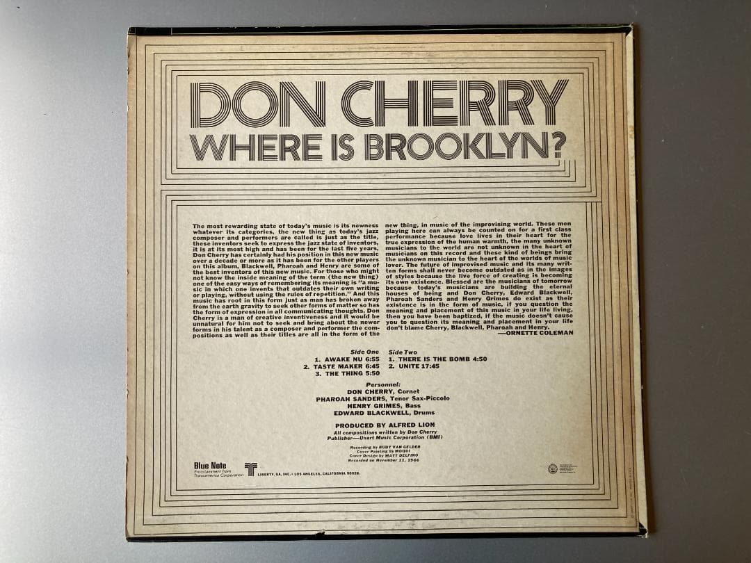 洋楽 JAZZ Don Cherry Where Is Brooklyn BLUE
