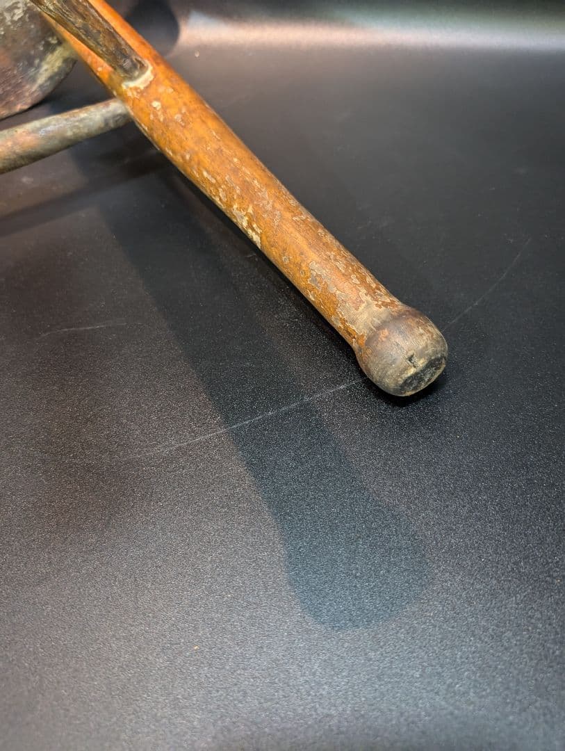 木製スツール 丸椅子 無垢材 三脚 昭和レトロ ヴィンテージ アンティーク 骨董