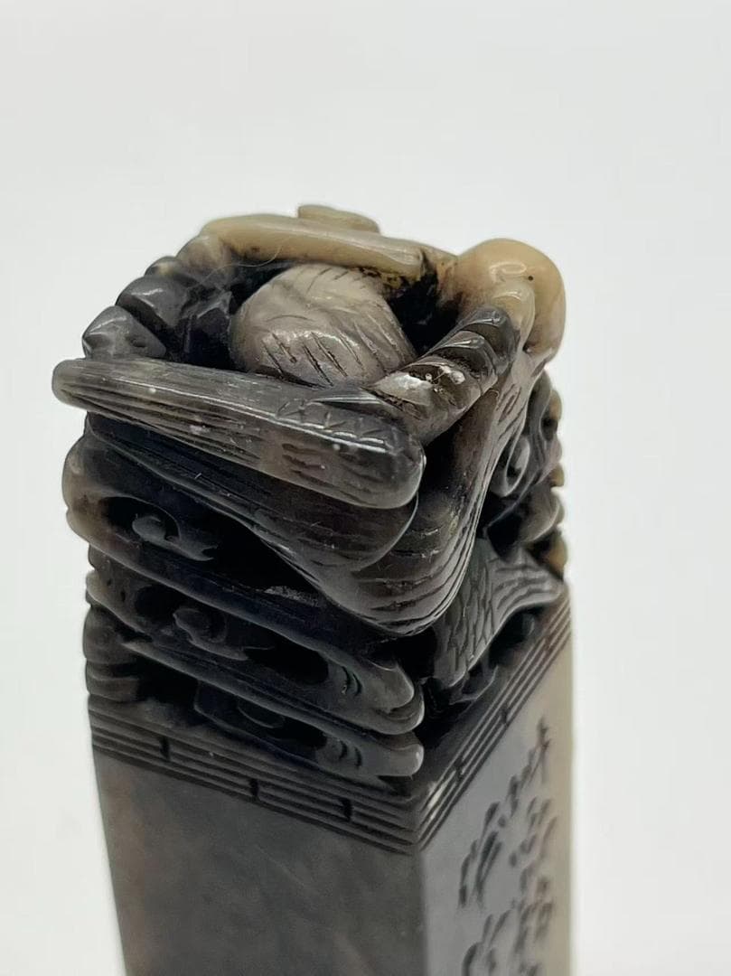 民国時代 1901年 龍紐瑞獣印章 【辛丑初春 撫漢 刻於滬上】(F-230)