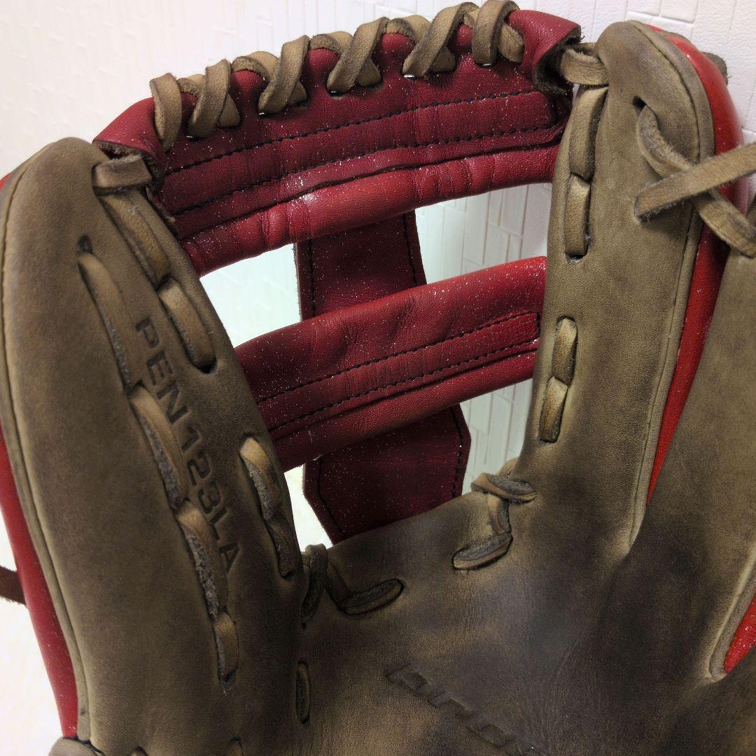 即戦力♡SSK最高峰【プロエッジ 】軟式 内野手用 グローブ 赤ラメ×ベージュ