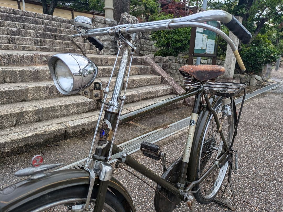 山口　シルバー号　整備済み　実用車　昭和 レトロ 自転車 　ロッドブレーキ