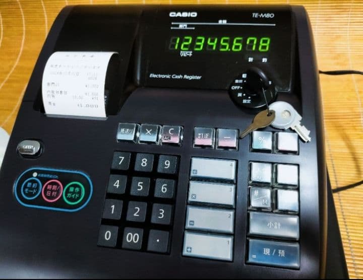 カシオレジスター　TE-M80　中古品　人気機種感熱紙　送料無料　536600