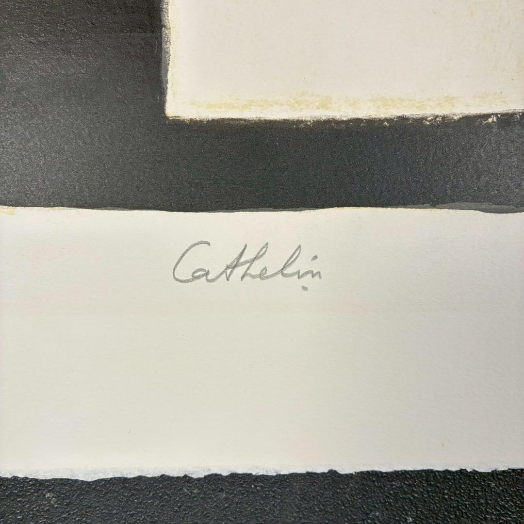 ベルナール・カトラン「レモン籠のある小さい静物」リトグラフ 直筆サイン入 額装