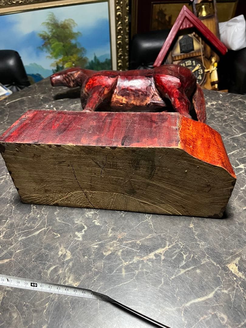 馬の木彫り、木彫り馬、馬の彫刻、 道産子馬木彫り、一点物き彫り