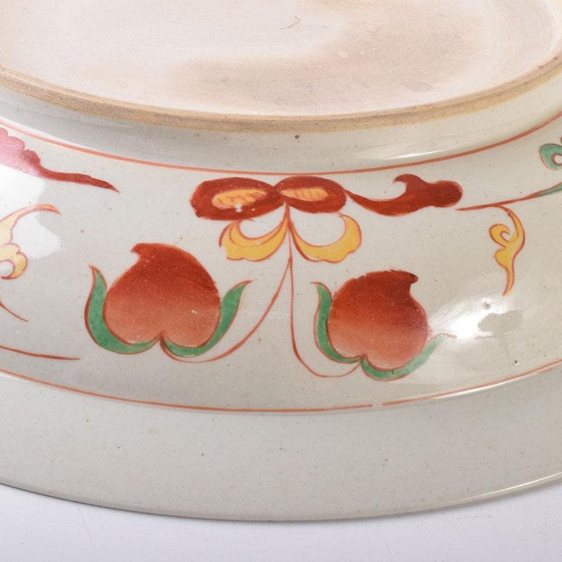 中国　呉州赤絵　獅子花文　大皿　飾り皿　直径約41㎝　V　7348C