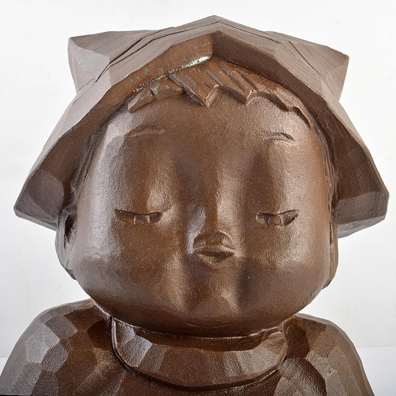 大町誠一作　ブロンズ　やさしき戦士　重さ約5.5kg　証明書付　D　R5986B