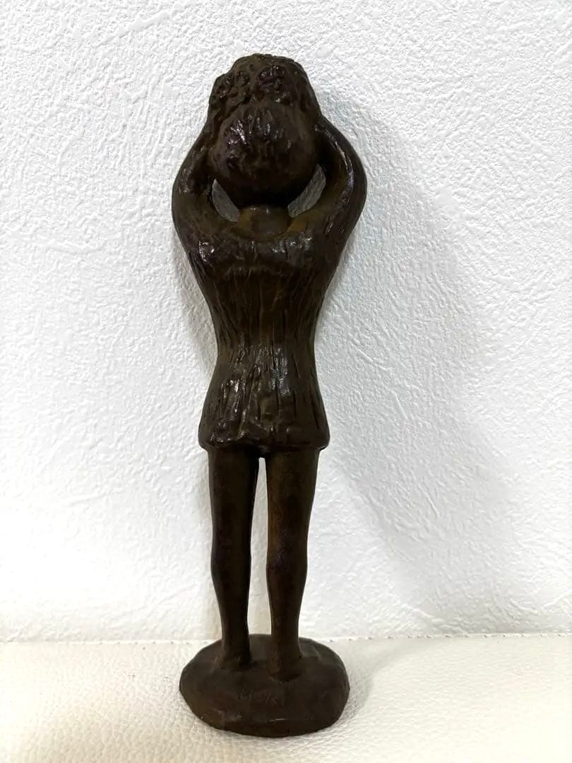 植木力 UEKI刻銘 人物像 オブジェ ブロンズ調 高さ22cm 植木力作