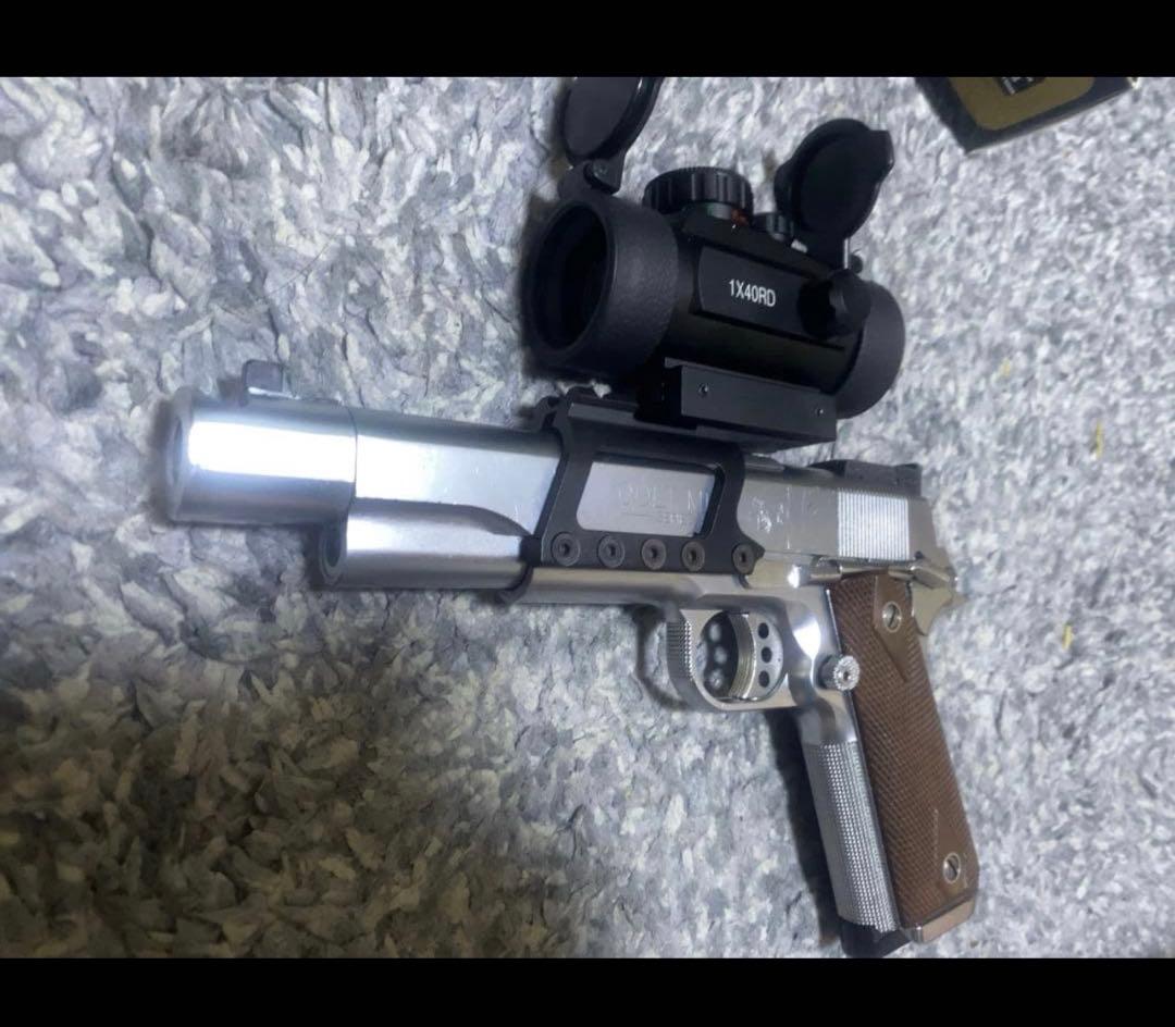 MGC メッキ　m1911 ガバメント　スコープ付き　モーゼル　SAA